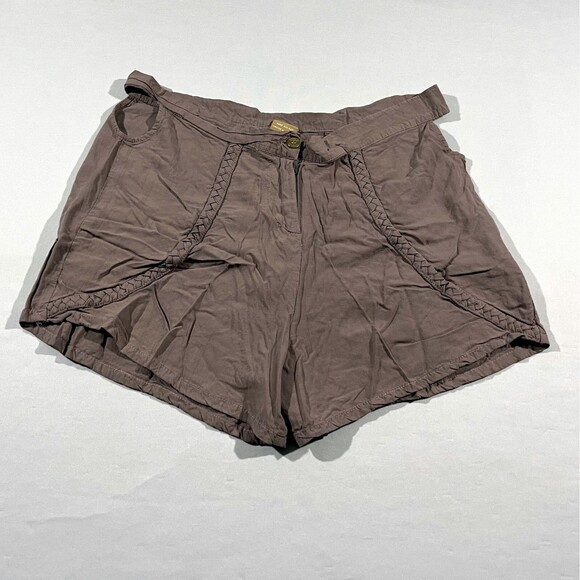 Tallow Womens Rayon Brown Lightweight Cutout Mini 2.5" Casual Shorts Sz 8 - Picture 1 of 11